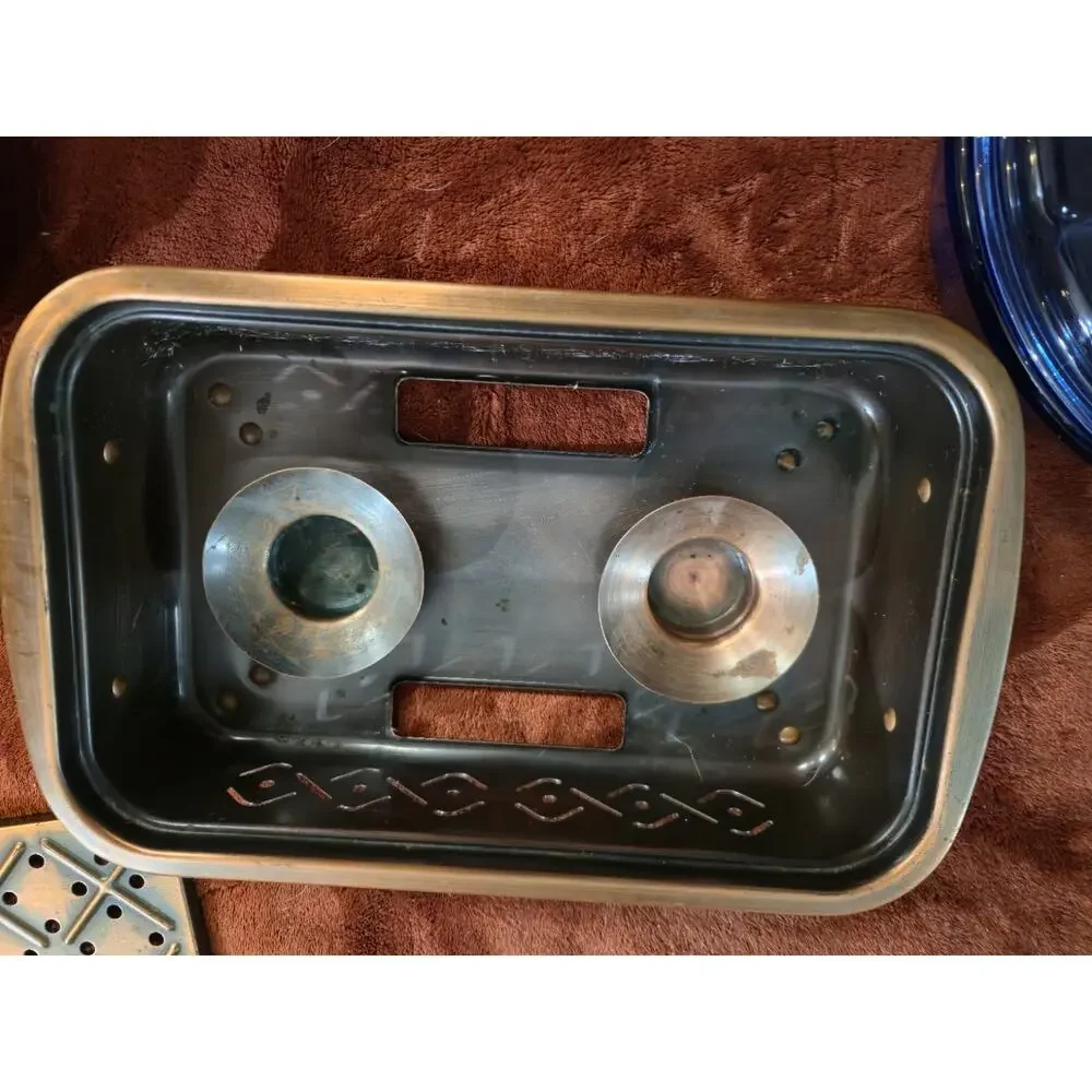 Vintage Stöckli Netstal Swiss Copper Hot Plate Food Warmer Tealight Buffet MCM